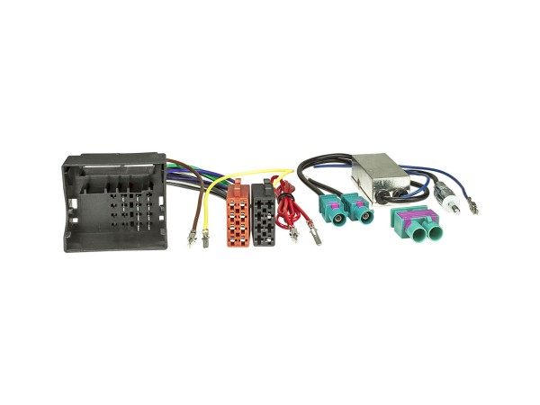 Radio Adapter Kabel Audi und andere Fahrzeugmarken | Quadlock auf ISO | Diversity Antennenadapter mit Phantomeinspeisung Fakra auf DIN